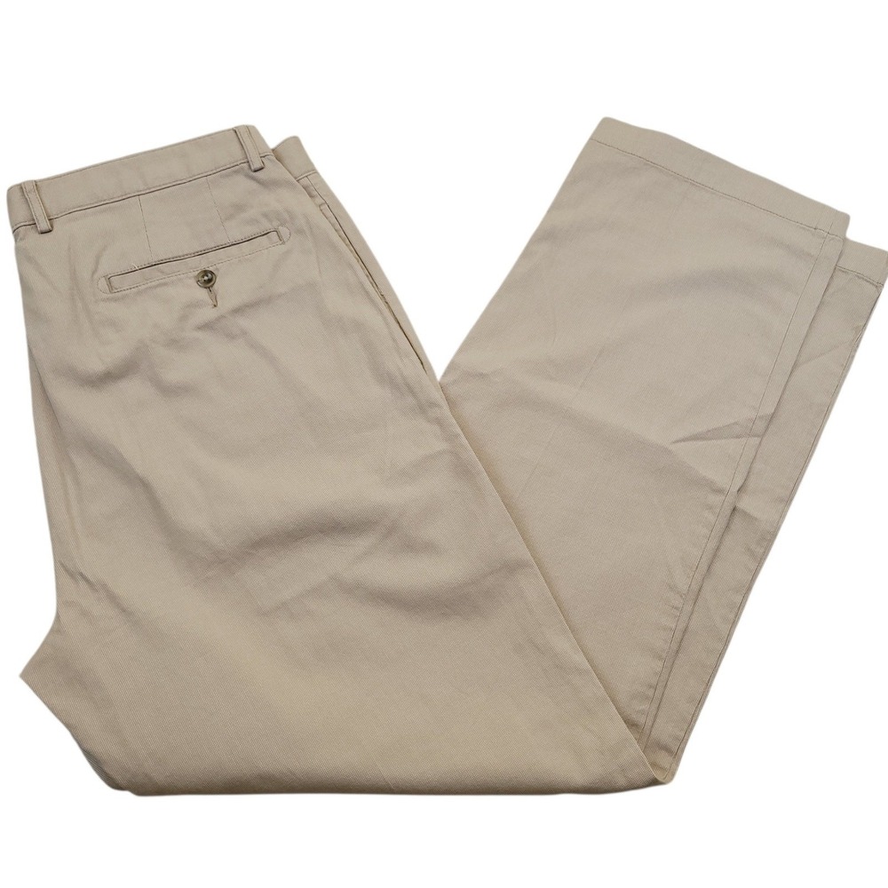 Daniel Cremieux Pants Men 36x32 Tan Khaki Chino Straight Leg Flat Front Nailhead